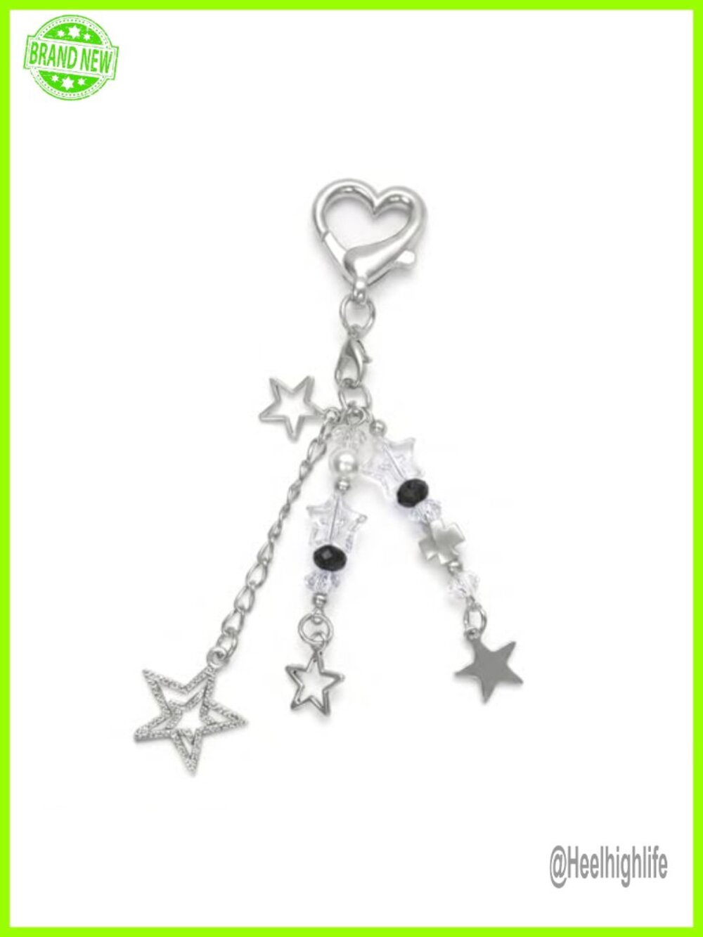 Y2K Cute Heart Butterfly Strawberry Bear Keychain Alloy Acrylic Keyring Women
